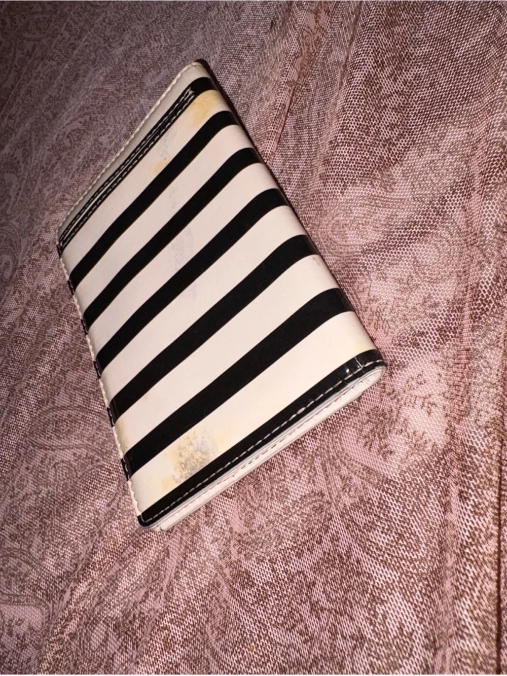 kate spade Black & White Stripe Passport Holder